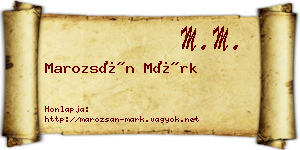 Marozsán Márk névjegykártya
