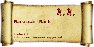 Marozsán Márk névjegykártya