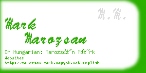 mark marozsan business card